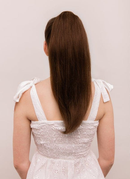 16 inch Clip in Ponytail Extension #2 Dark Brown
