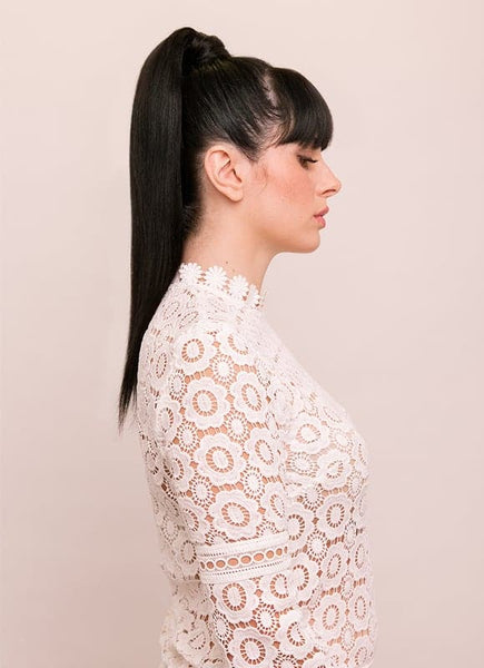16 inch Clip in Ponytail Extension #1 Jet Black