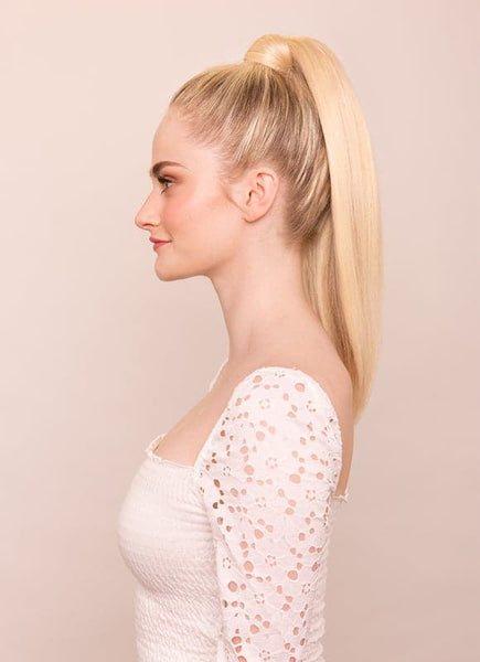 16 inch Clip in Ponytail Extension #60 Light Blonde