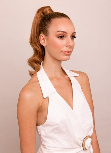 16 inch Clip in Ponytail Extension #6 Light Chestnut Brown