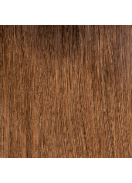 16 inch Clip in Ponytail Extension Dark to Medium Brown Ombre