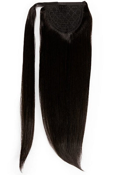 16 inch Clip in Ponytail Extension #1B Natural Black