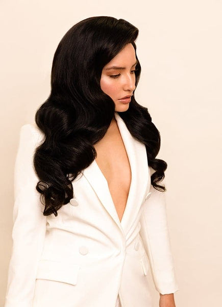 20 Inch Lace Front Human Hair Wig #1B Natural Black