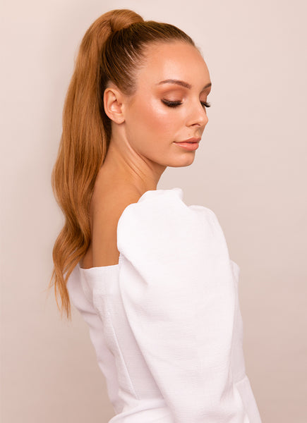 22 Inch Clip in Ponytail Extension #6 Light Chestnut Brown