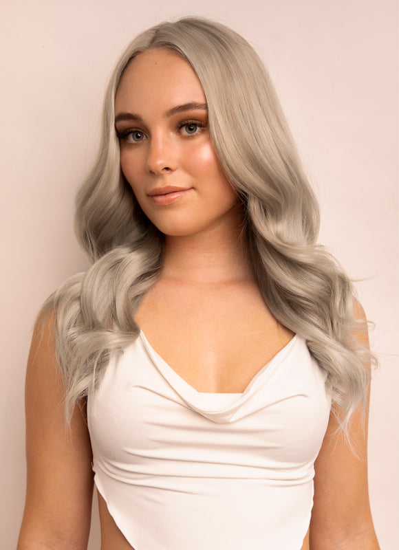 16 Inch Halo Hair Extensions Silver