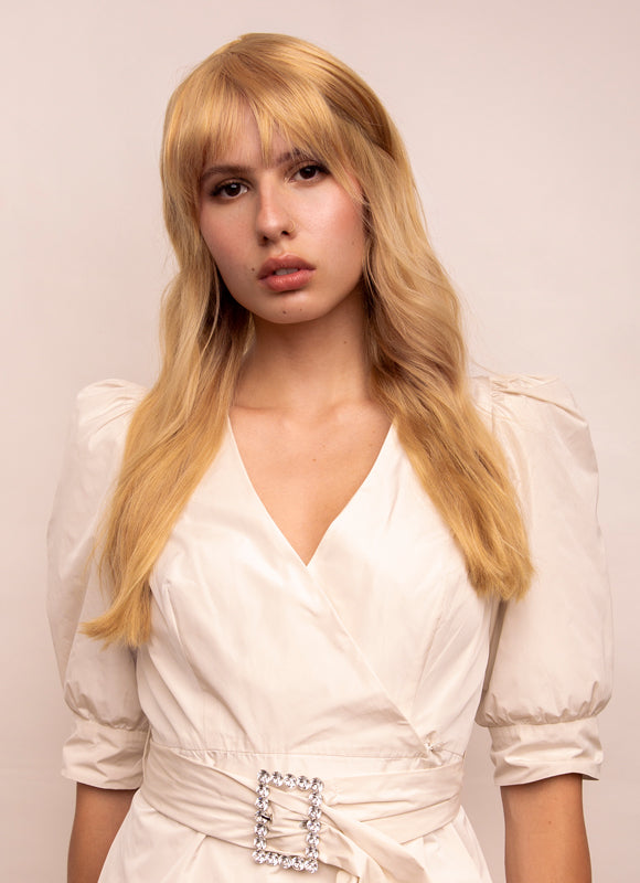 Clip in Fringe Bangs 16 Light Golden Blonde