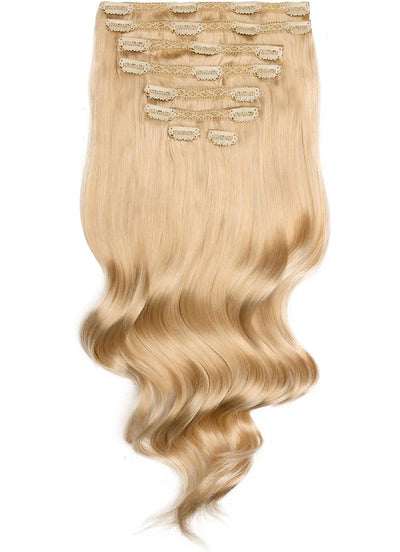 16 inch Full Volume Clip in Hair Extensions #60A Light Ash Blonde