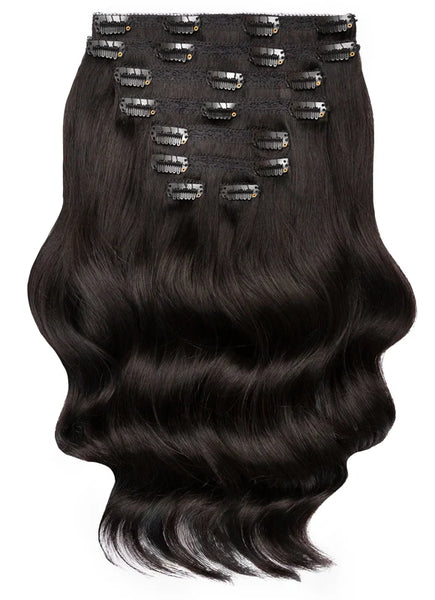 16 Inch Ultimate Volume Clip in Hair Extensions #1 Jet Black