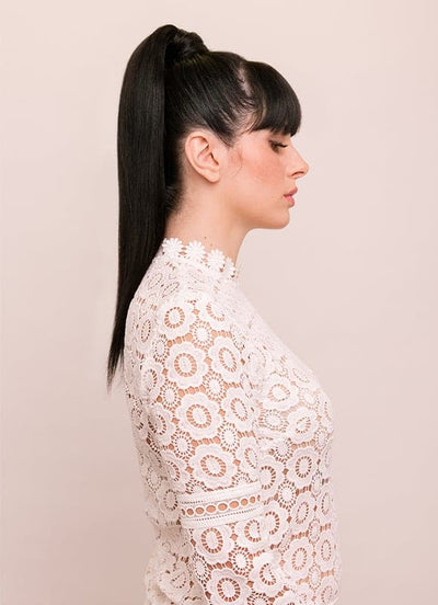 16 inch Clip in Ponytail Extension #1 Jet Black