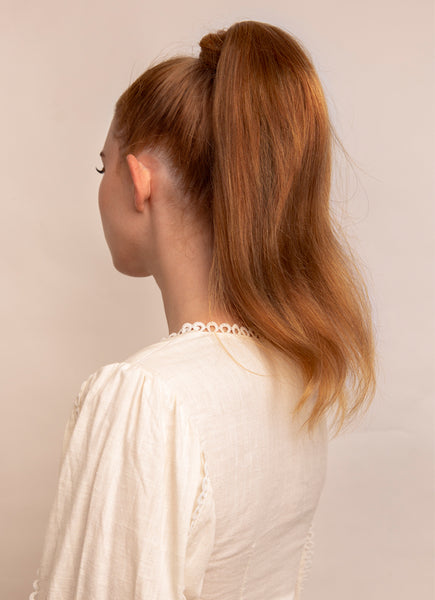 16 inch Clip in Ponytail Extension #8 Chestnut Brown