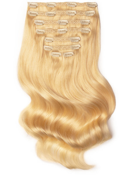 16 inch Deluxe Clip in Hair Extensions #60 Light Blonde