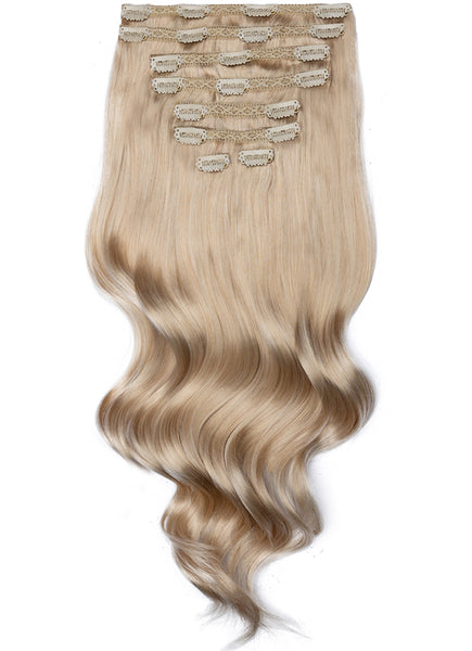 16 inch Full Volume Clip in Hair Extensions Light Grey