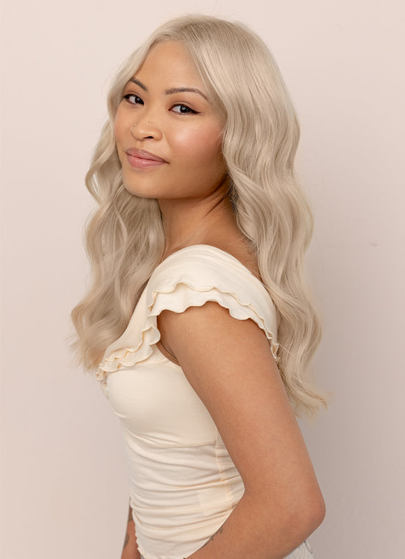 16 inch Full Volume Clip in Hair Extensions Light Grey