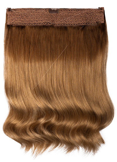 16 inch Halo Hair Extensions Medium to Golden Brown Ombre