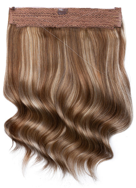 16 inch Halo Hair Extensions Brown & Blonde (Bronde) Balayage #F4A-4A8A613