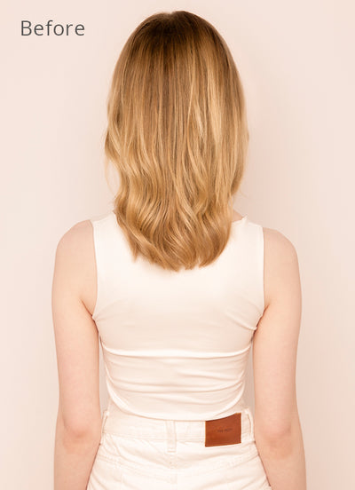 16 inch Halo Hair Extensions Light Brown & Blonde Balayage