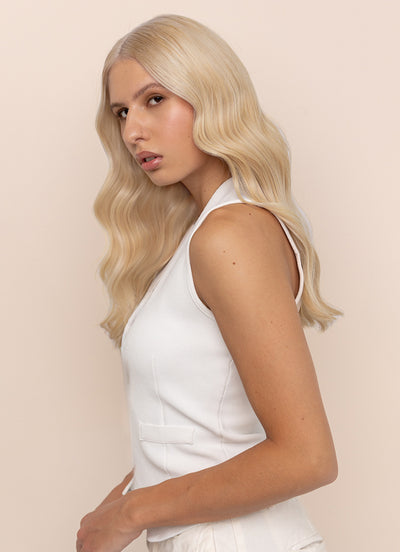 16 inch Halo Hair Extensions in Ice Blonde