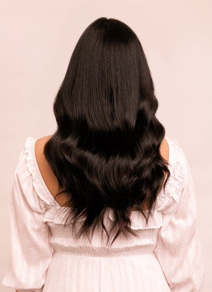 16 inch Ultimate Volume Clip in Hair Extensions #1B Natural Black
