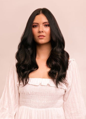 16 inch Ultimate Volume Clip in Hair Extensions #1B Natural Black