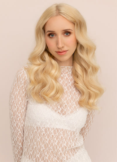 16 inch Ultimate Volume Clip in Hair Extensions #613 Bleached Blonde