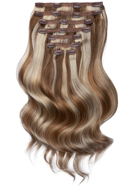 16 inch Ultimate Volume Clip in Hair Extensions Brown & Blonde (Bronde) Balayage