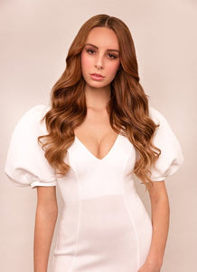 20 inch Deluxe Clip in Hair Extensions #6 Light Chestnut Brown