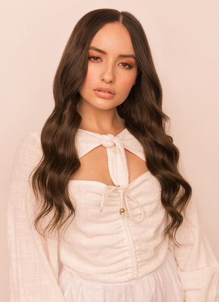 20 inch Seamless Clip in Hair Extensions #1C Mocha Brown