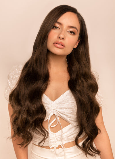 24 inch Ultimate Volume Clip in Hair Extensions  #1C Mocha Brown