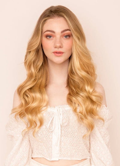 20 inch Ultimate Volume Clip in Hair Extensions in Light Brown & Blonde Balayage