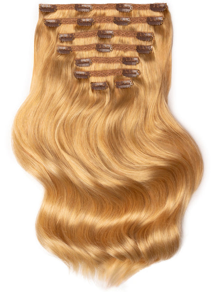 20 Inch Deluxe Clip in Hair Extensions #16 Light Golden Blonde