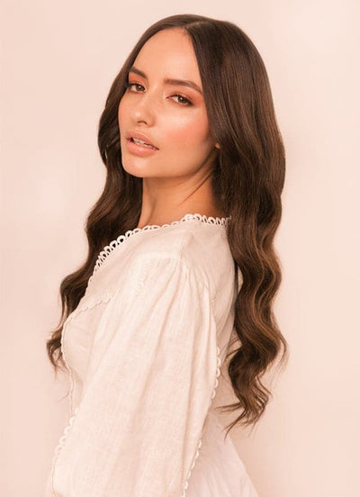 20 inch Deluxe Clip in Hair Extensions #1C Mocha Brown