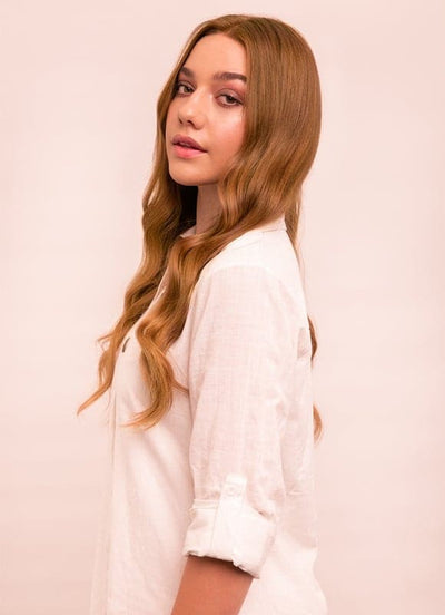 20 inch Deluxe Clip in Hair Extensions #8 Chestnut Brown