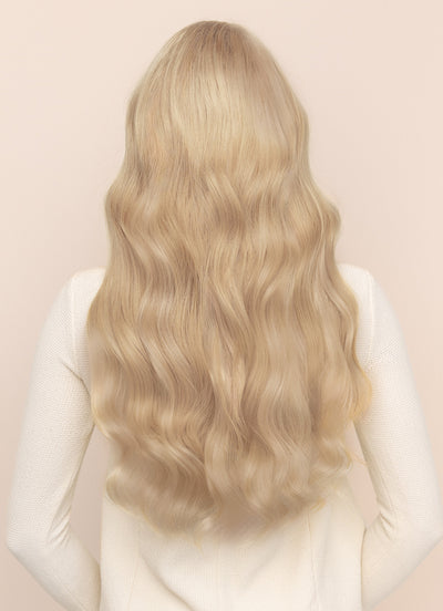 20 inch Full Volume Clip in Hair Extensions Ice Blonde