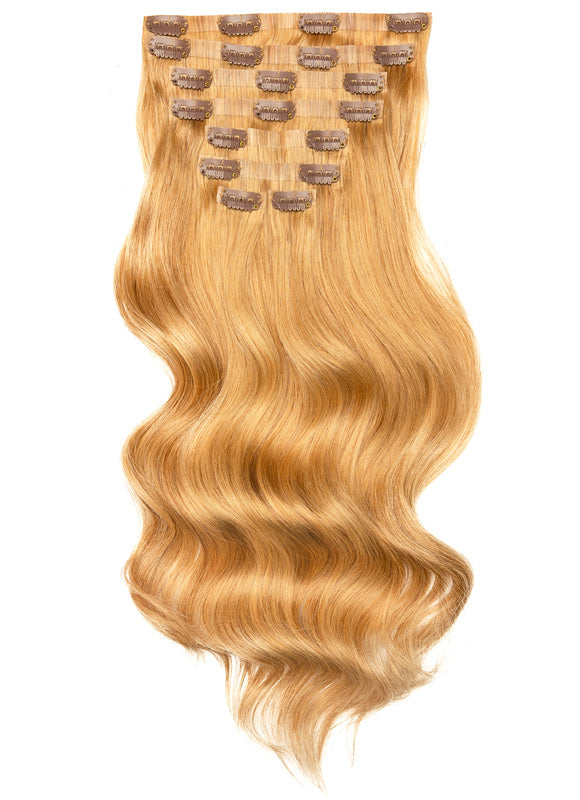 20 inch Seamless Clip in Hair Extensions #16 Light Golden Blonde