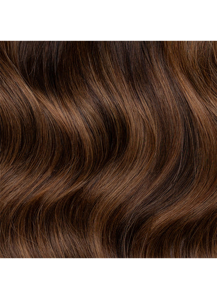 20 inch Seamless Clip in Hair Extensions Mocha & Medium Brown Balayage