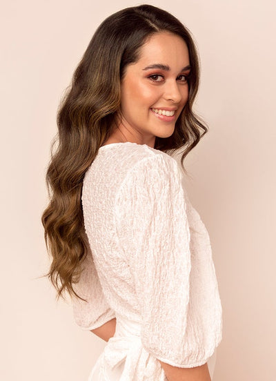 20 inch Seamless Clip in Hair Extensions Mocha & Medium Brown Balayage