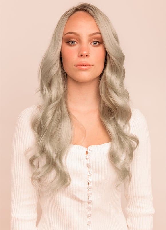 20 inch Full Volume Clip in Hair Extensions Silver