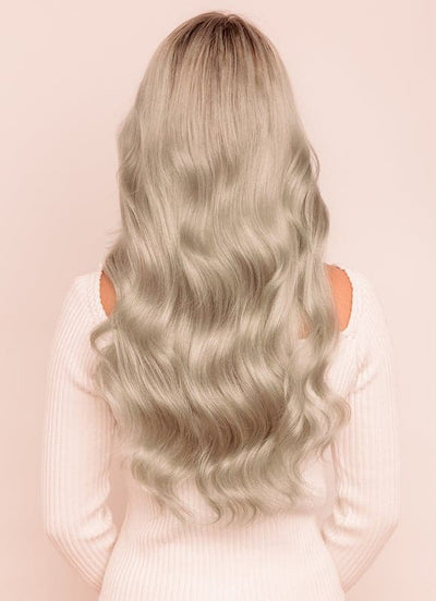 20 inch Deluxe Clip in Hair Extensions Silver