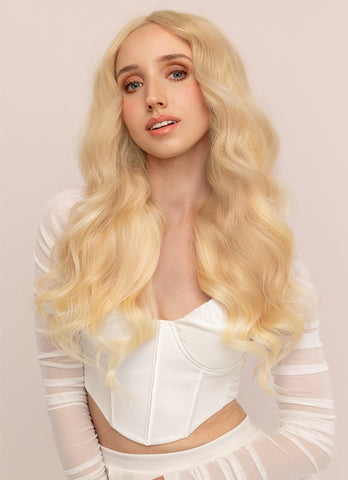 20 inch Ultimate Volume Clip in Hair Extensions  #613 Bleached Blonde
