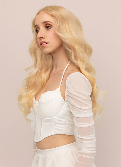 20 inch Ultimate Volume Clip in Hair Extensions  #613 Bleached Blonde