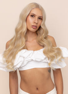 20 inch Ultimate Volume Clip in Hair Extensions  Ice Blonde