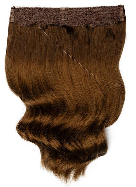 22 inch Halo Hair Extensions in Dark to Medium Brown Ombre