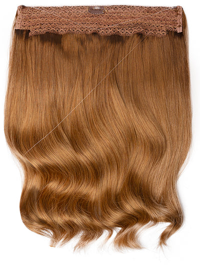 22 inch Halo Hair Extensions in Medium to Light Brown Ombre