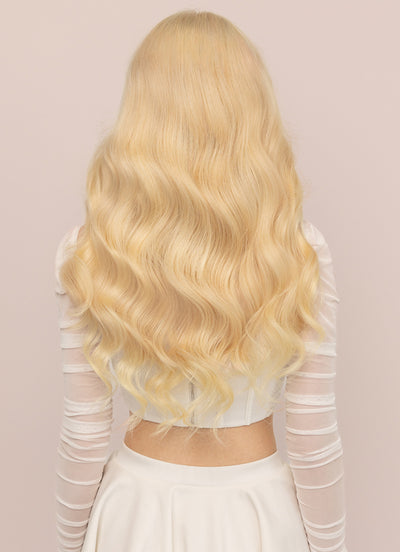 22 inch Halo Hair Extensions in #613 Bleached Blonde