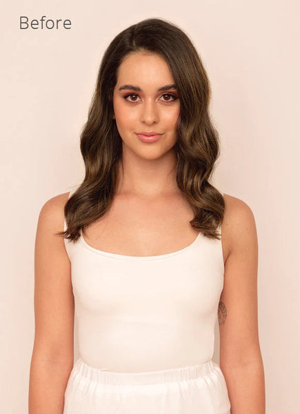 22 inch Halo Hair Extensions in Mocha & Medium Brown
