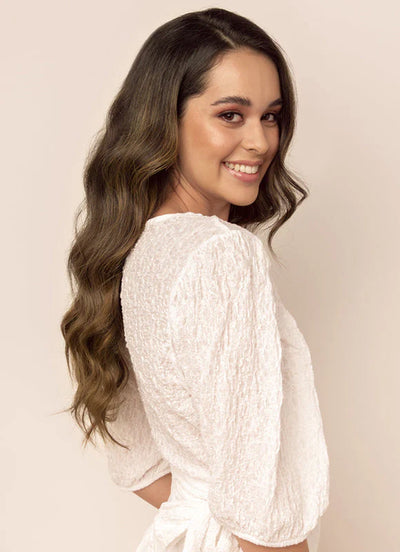 22 inch Halo Hair Extensions in Mocha & Medium Brown