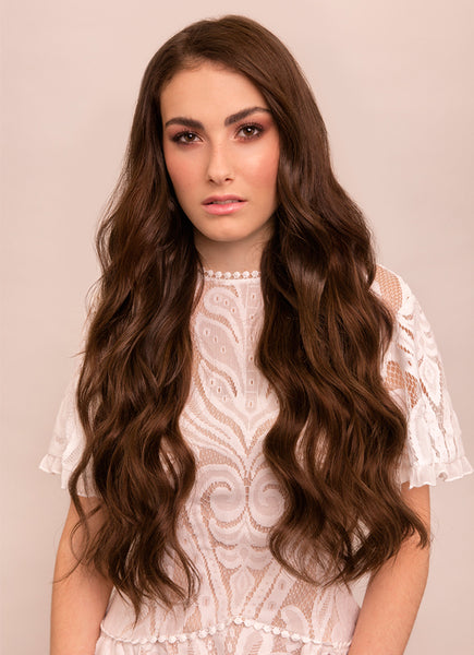22 inch Halo Hair Extensions in #2 Dark Brown