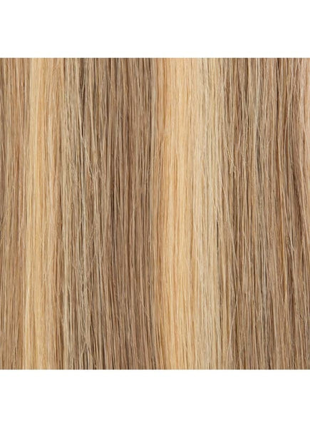 20 inch Remy Tape Hair Extensions Golden Brown with Light Blonde Highlights