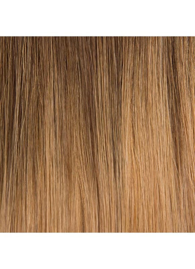 20 inch Remy Tape Hair Extensions Chocolate Brown to Honey Blonde & Ash Blonde Ombre