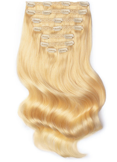 20 inch Deluxe Clip in Hair Extensions #60 Light Blonde